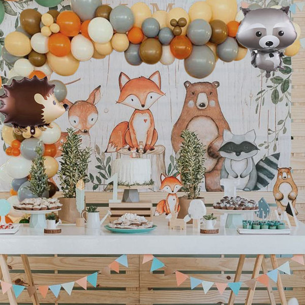 Animal Foil Balloons Birthday wedding Forest Theme Party Decor helium balls  Fox Hedgehog Squirrel Raccoon Baby Shower Banner - Price history & Review, AliExpress Seller - ohh sweety party Store