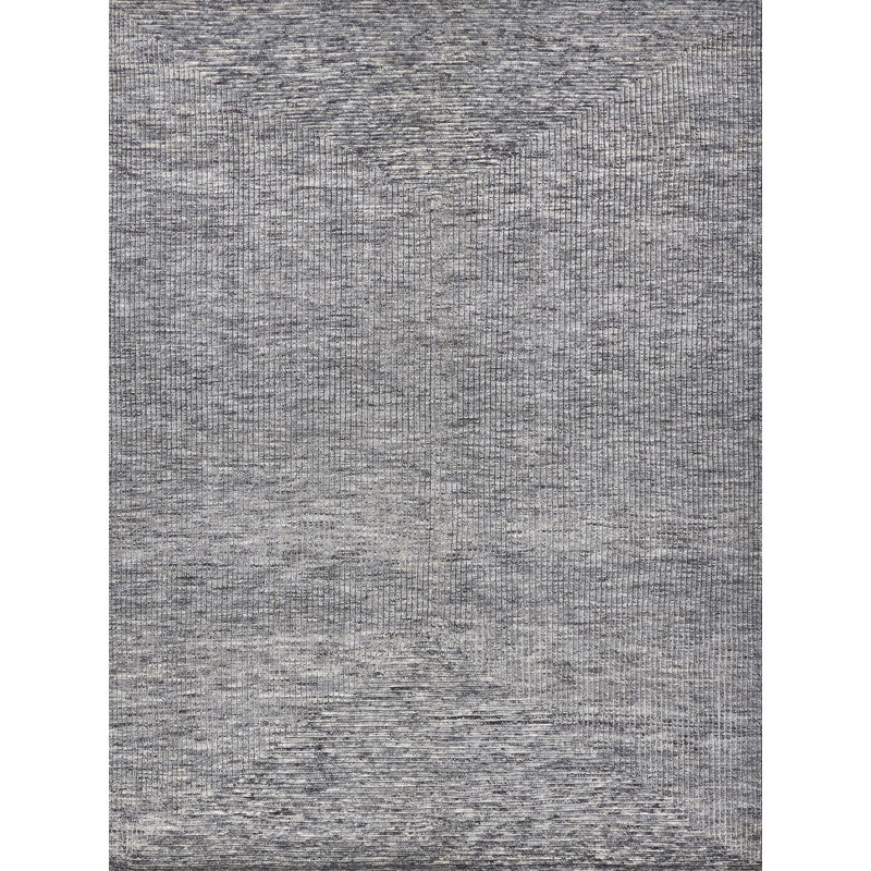 Crescent Wool Area Rug in Gray, Rectangle 10' x 14'