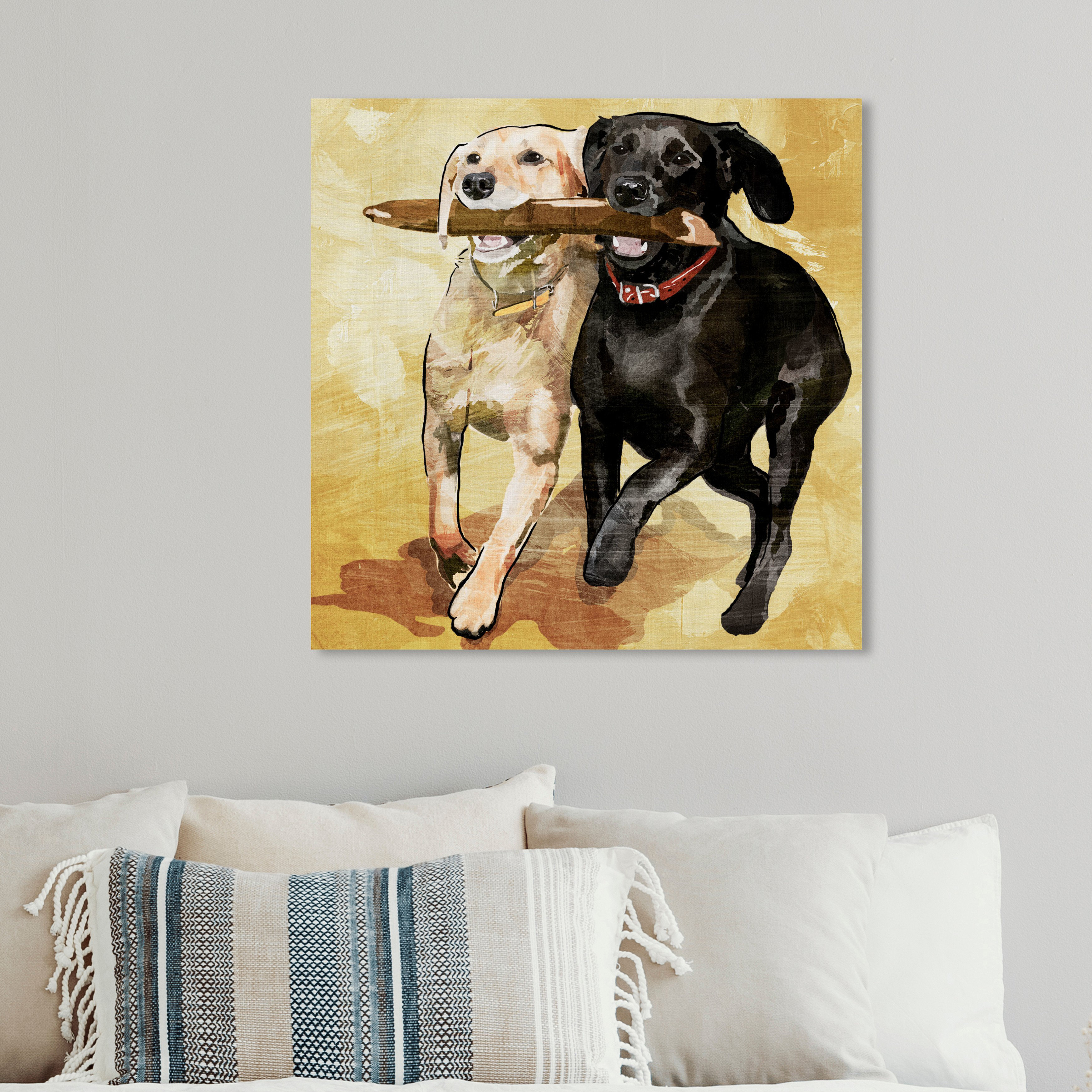 Stupell Resting Labrador Dog Pencil Sketch Gallery Wrapped Canvas Wall Art,  24 x 30