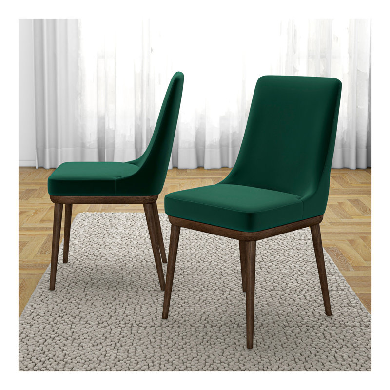 Ensemble de 2 chaises de salle à manger Kate Mid-Century, Vert