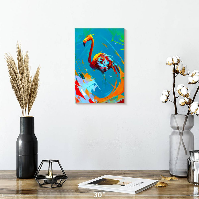 Flamant rose Brampt, H 12 po x l 8 po