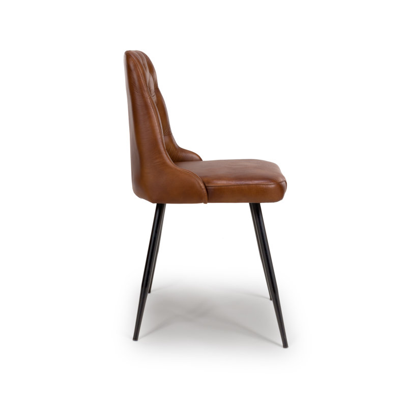 Tenaya 48 cm H Leather Side Chair, Tan