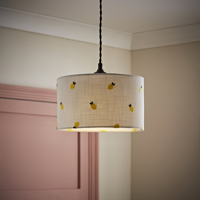 15cm H Fabric Drum Lamp Shade ( Slip-On ) in Cream