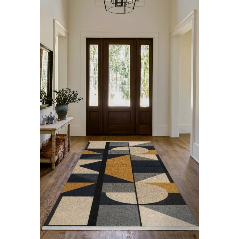 Tapis en coton et polyester multicolore à imprimé numérique Talisman Collection, Tapis de couloir 4 pi x 14 pi 10 po