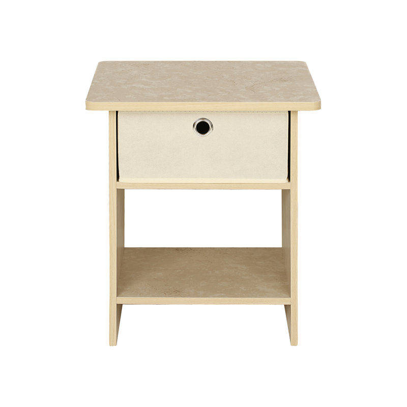 Brigette Sled End Table, Cream Marble/Ivory