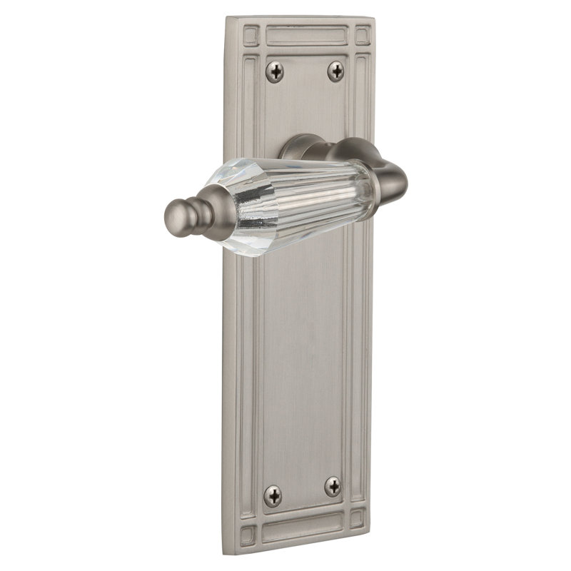 Mission Plate Single Dummy with Parlour Lever, Satin Nickel