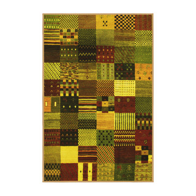 Tapis contemporain contemporain jaune 320