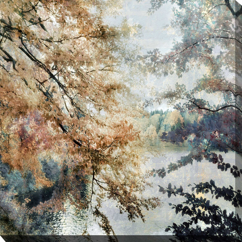 «Spring Talking» par Irene Weisz - Peinture, L 18 po x H 18 po, Toile tendue