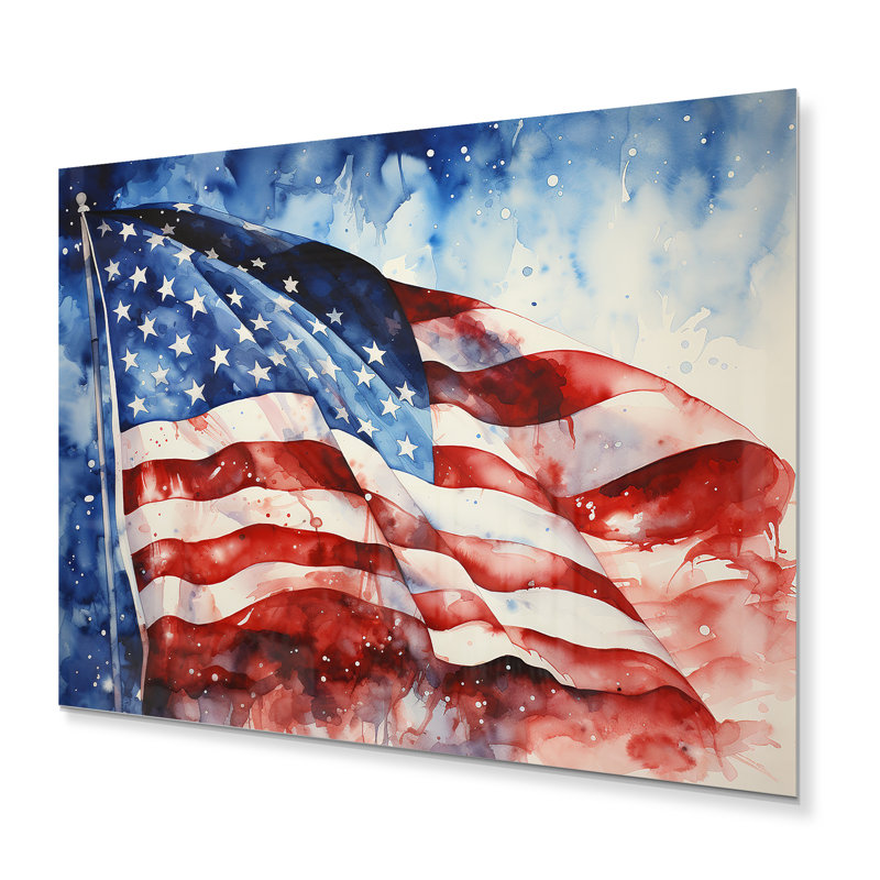 Drapeau drapeau américain I - drapeau États-Unis, art mural en métal, H 34 po x l 44 po