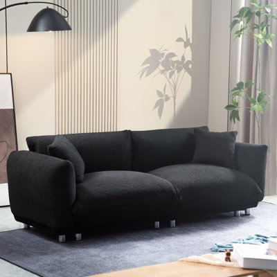 Jazminn 84.8'' Velvet Tuxedo Arm Sofa