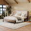 Lit tapissier en bois massif Chad-1773950069