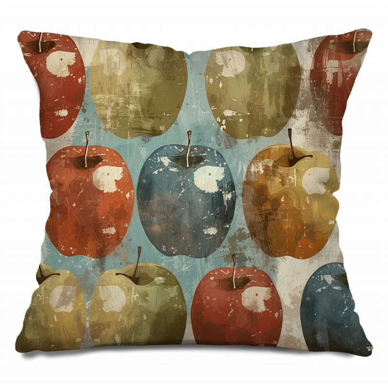 Apples Throw Pillow, Fruit  Pillows, 26"H x 26"W