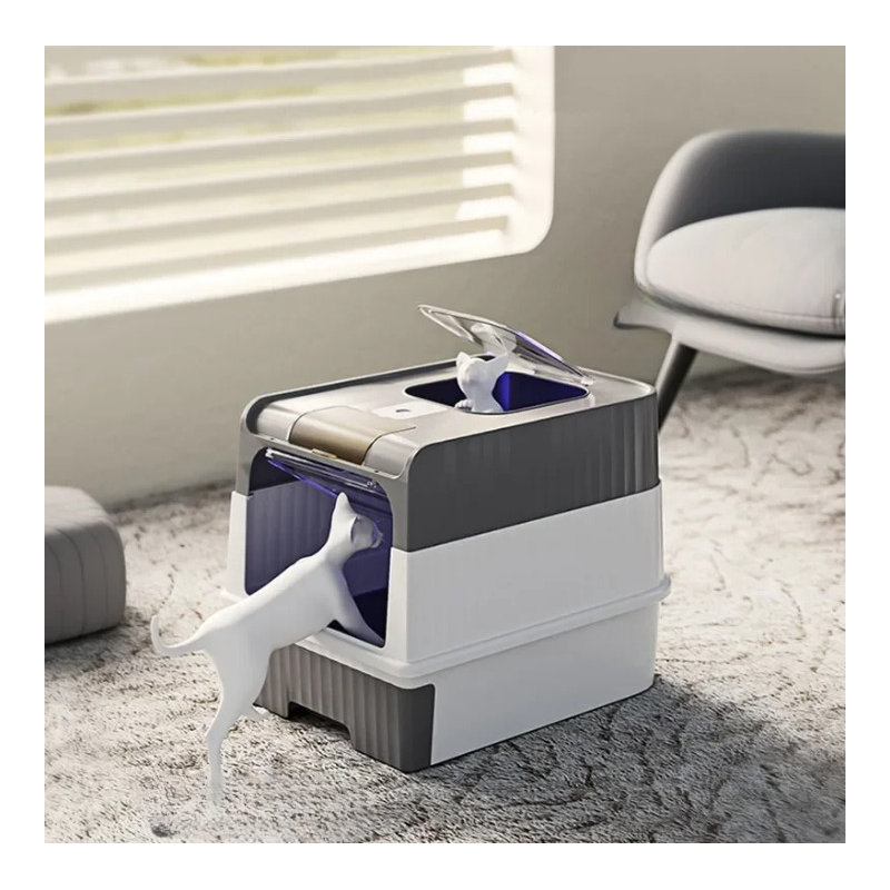 Gower Plastic Litter Box, Blue/White