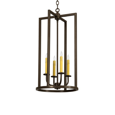 Luminaire suspendu carré / rectangulaire unique à 4 lumières Porte Tournante