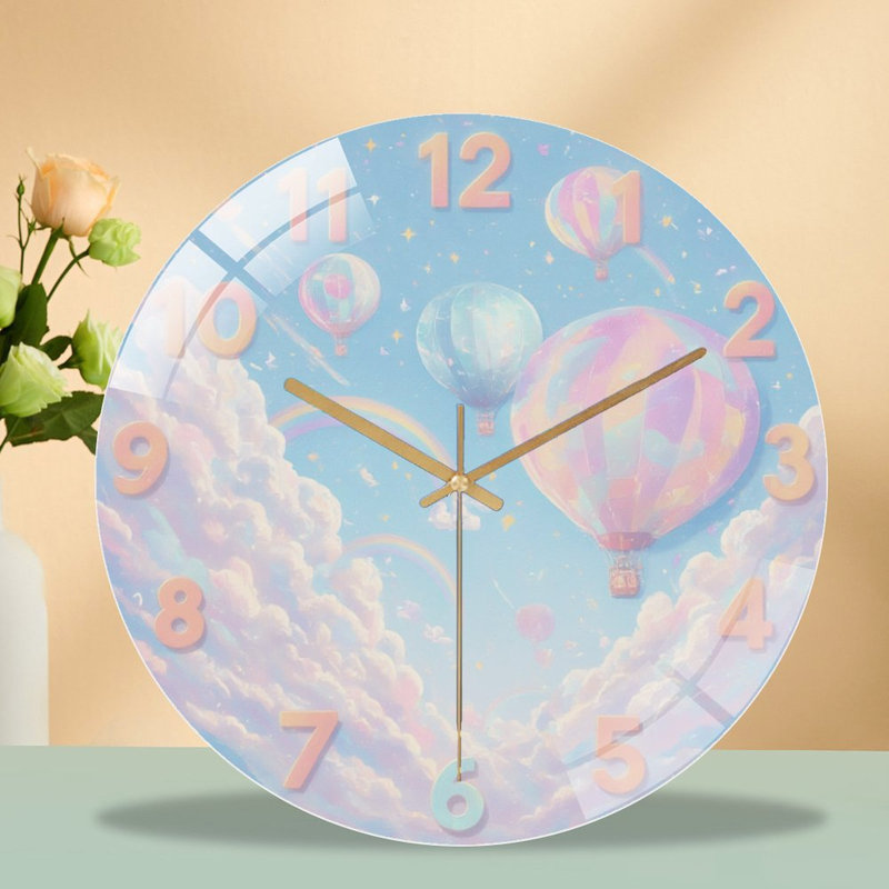 Horloge murale horloge murale en verre 12 "