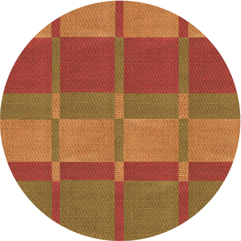 Tapis 100% à motifs lavables à la machine 2989WWS-Pat1102-ORG, Rond 3 pi