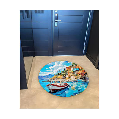 Tapis rond lavable à la machine