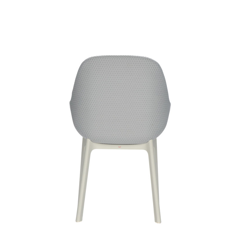 Clap Upholstered Arm Chair, White, Gray