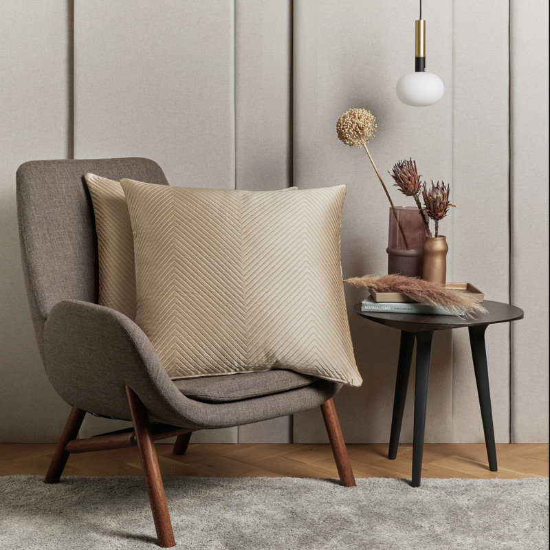 Luxury Herringbone Euro Pillow Cover, Savage Beige