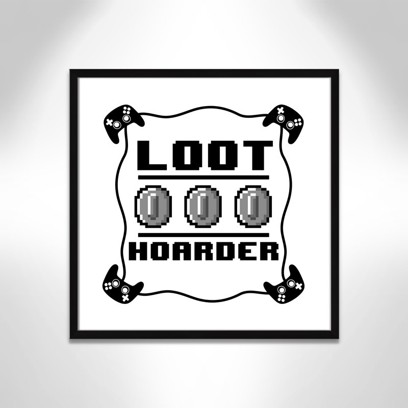Impression sur papier Loot Hoarder Kids, H 23,5 po x l 23,5 po x P 1,19 po, Encadré de boîte noir