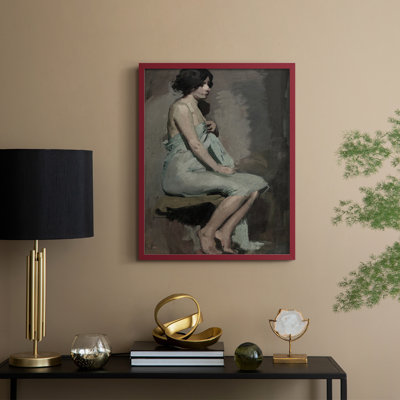 Vintage Portrait Print XLVI Framed Print - Solid Wood