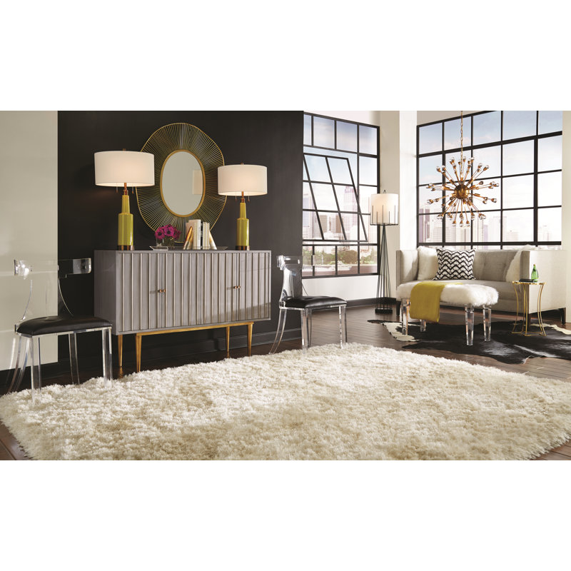 Delphine Antique Gold Leaf Accented Gray 54'' Sideboard