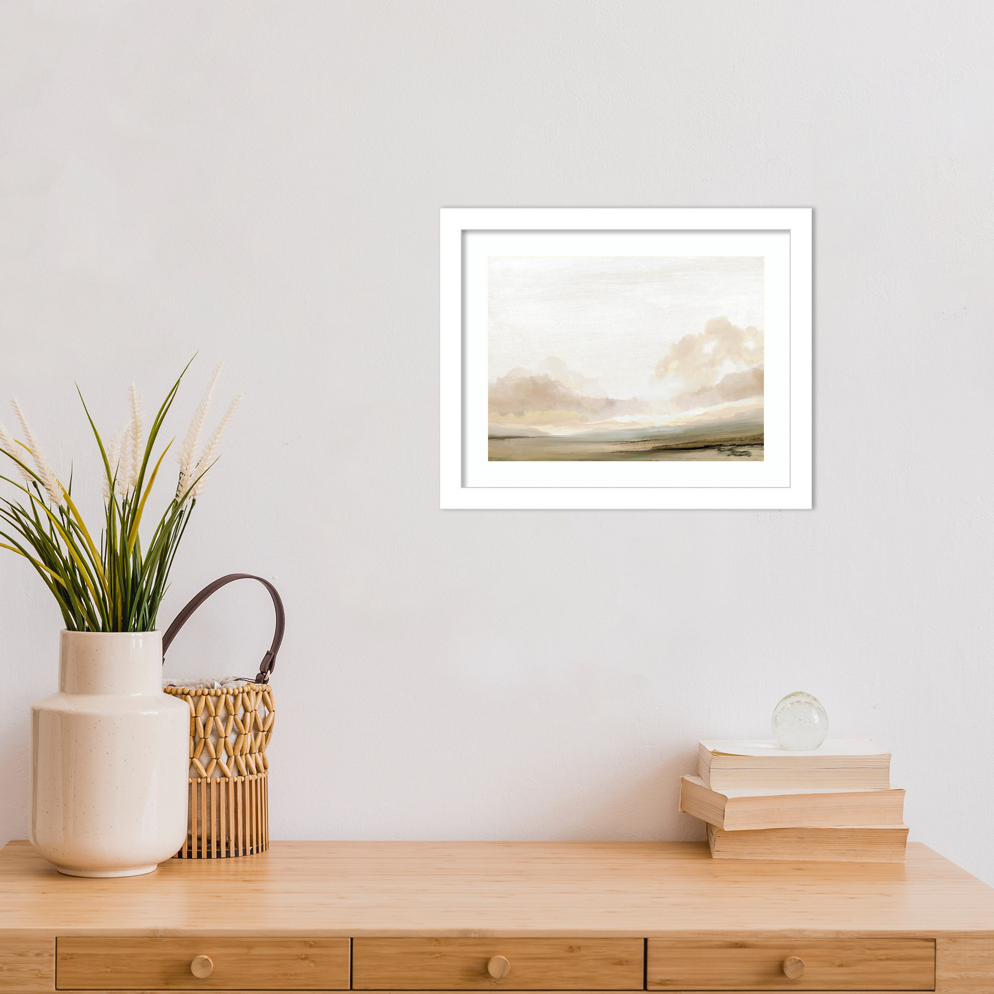 Southern Landscape by Dan Hobday, 11" H x 13" W x 1" D, White
