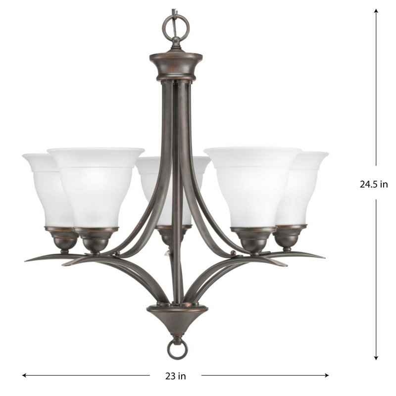 Lustre classique / traditionnel à 5 lumières Wanette, Bronze antique