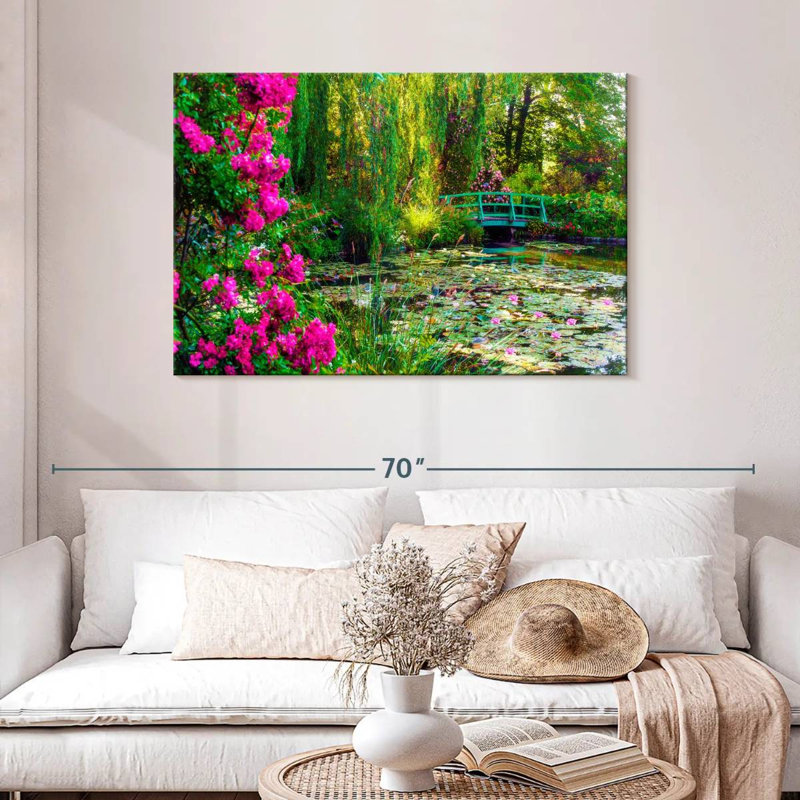 Jardin de Senne Monet avec fleurs Giverny, H 30 po x l 45 po