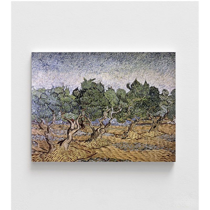 Olive Olive, sol violet par Vincent Van Gogh, impression d'olivier, art mural de sol, impression de paysage naturel, art mural nature, paysage de Van Gogh