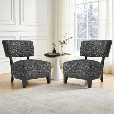 2-Pieces Subtle Abstract Textured Fabric Accent Chair