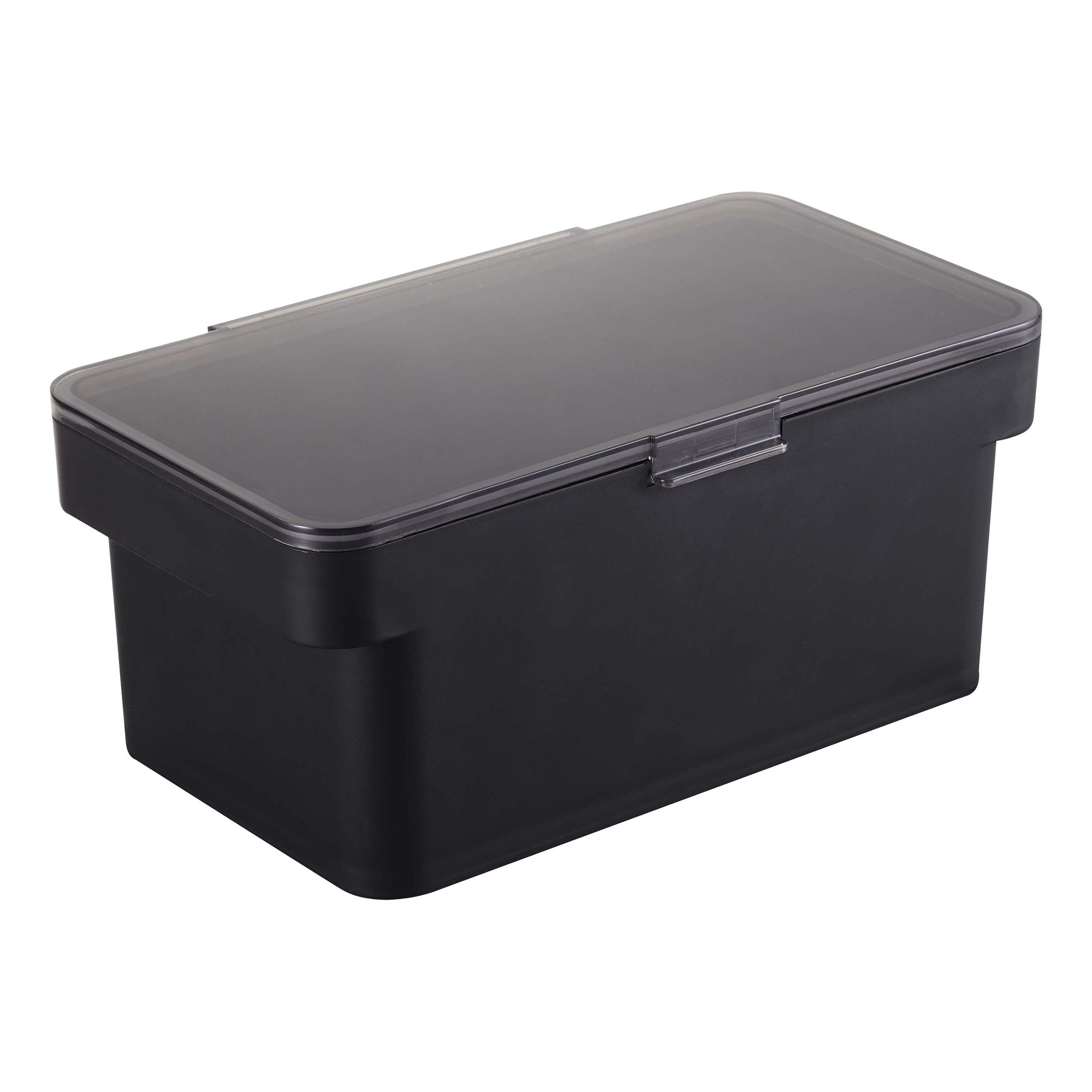 Yamazaki Home Airtight Pet Food Storage Container With Transparent Lid, 0.8 gallon, Black