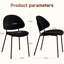 Chaises de salle à manger rembourrées de style Mid-Century de 4 pièces Black Boucle
