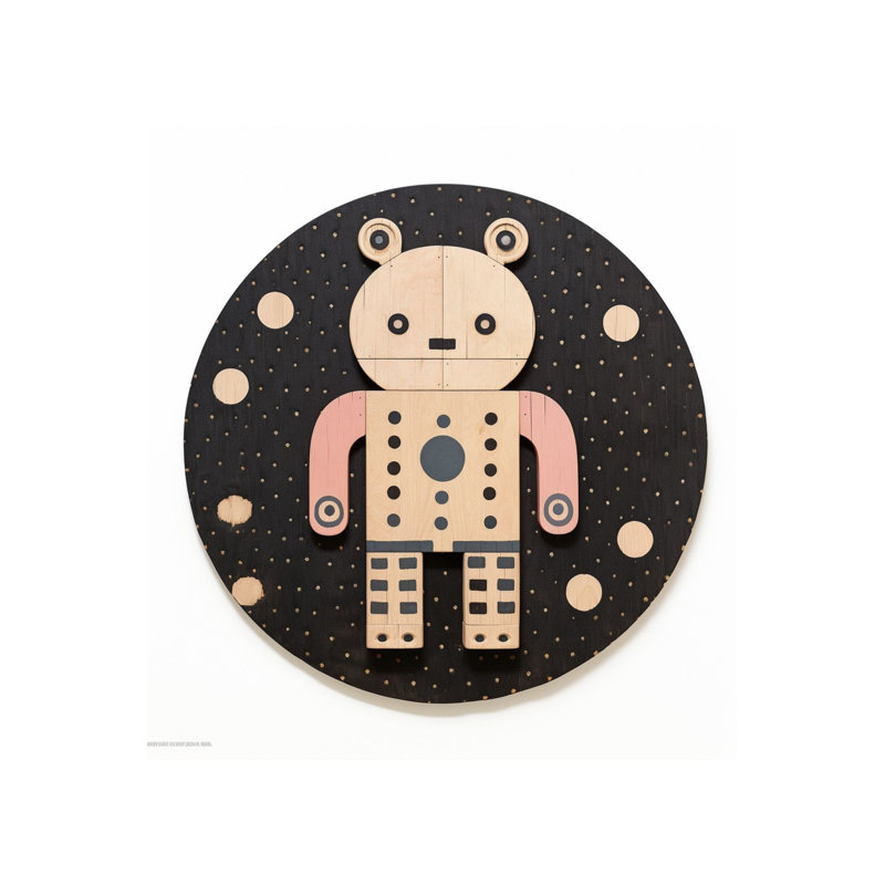 Tapis multicolore lavable à motif robotisé de la collection Waso