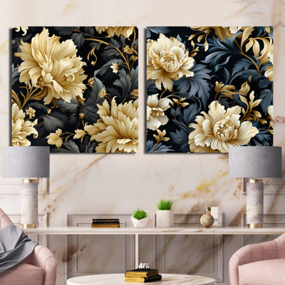 Pamphile - Abstract Botanicals Square Collage Set Of 2