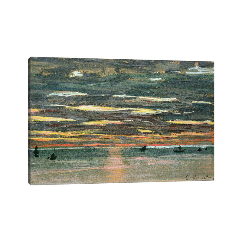 Coucher de soleil sur la mer, 19e siècle - Giclée sur toile tendue avec châssis