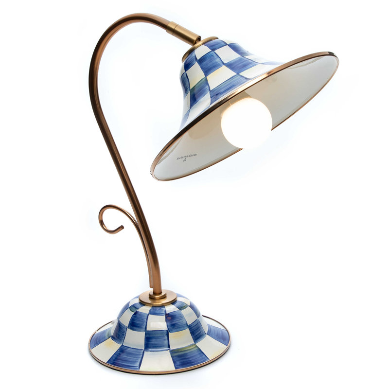 Courtly Check® Desk Lamp, Gold/Blue/White
