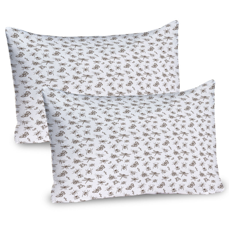Ensemble de 2 taies décoratives entomologique Ambesonne, ombre et blanc 36 po x 20 po Ambesonne