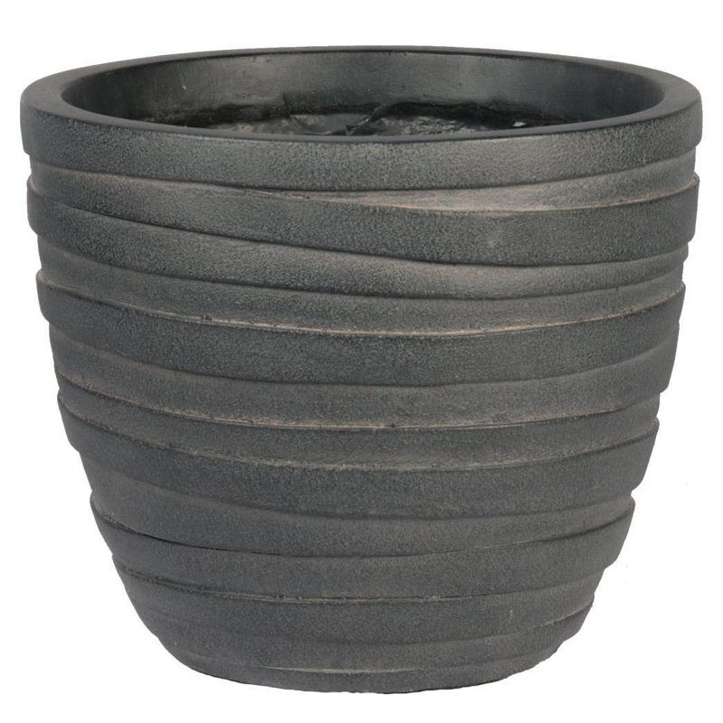 Fibreglass Plant Pot, Black, 26cm H x 30cm W x 30cm D