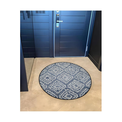Tapis rond lavable à la machine moderne délavé à la machine