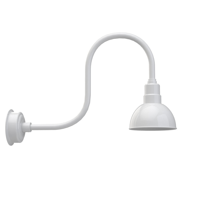 Luminaire de grange d’extérieur à del Dipkarpaz, H 9 po x l 8 po x P 17 po, Blanc
