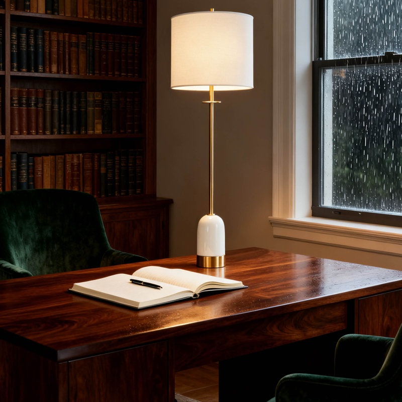 35 Inch Buffet Table Lamp with USB and Type-C Charging Ports, Crackle Ceramic with Antique Brass