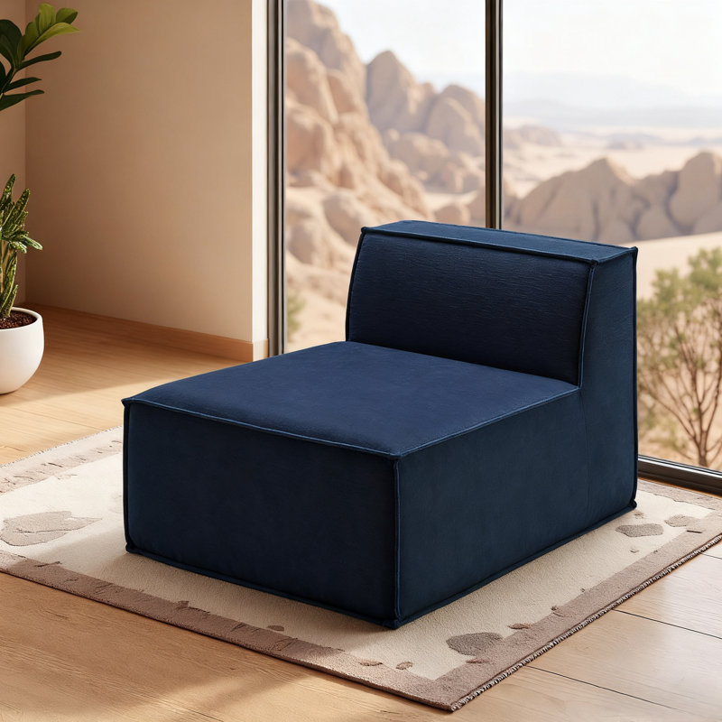 38" Luxury Armless Module Sofa Chair For Living Room, Comfy Cloud, No Assembly Required, Modern Modular Sofa With Deep Seat, Upholstered Plush Couches