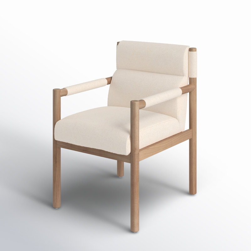 Kiano Upholstered Arm Chair, Beige Fabric