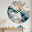 Abstract Marble Blue And Gold Abstract Pattern Ultra Clear Glass Wall Clock-375780579