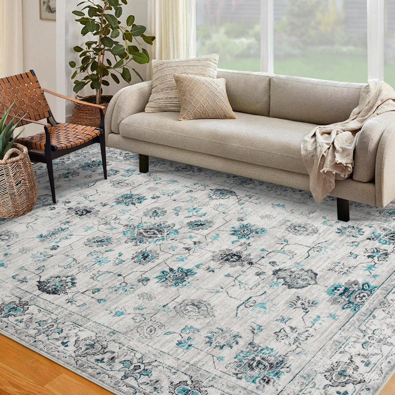 Holzhauer Area Rug with Non-Slip Backing, Rectangle 4' x 6'