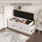 Modern Farmhouse Storage Bench With Cushion, Upholstered Shoe Bench With Shelf For Entryway, Mudroom, Hallway-369512756-380135700
