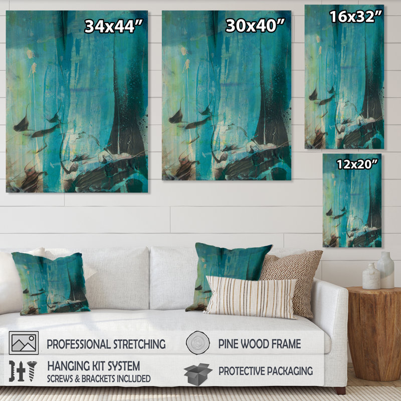 Liquide, univers avec une touche d'or II - reproduction sur toile, H 20 po x l 12 po x P 1 po, Toile tendue