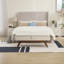 Tissu en laine Teddy, pieds en bois massif pour le pesage massif et tabouret de lit avec fonction de rangement-655802586