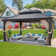 16 Ft. W x 12 Ft. D   Pro Series Aluminum Patio Gazebo,  Premium Gazebo，Hardtop Gazebo  Curtain and Netting for Patio, Lawn and Garden, Brown
